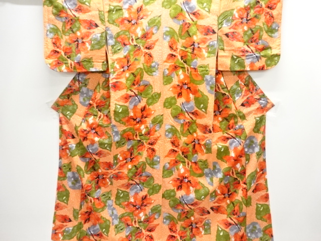 JAPANESE KIMONO / ANTIQUE TAISHO ROMANTIC FLORAL PATTERN KIMONO / TAIS